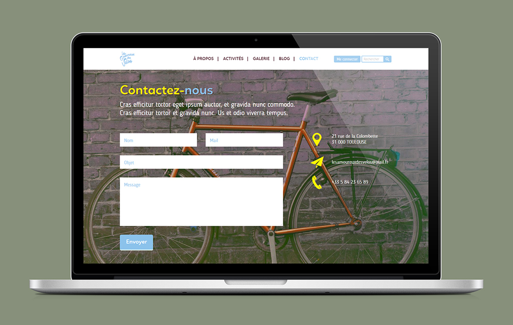 Les amoureux des vélos, website responsive template