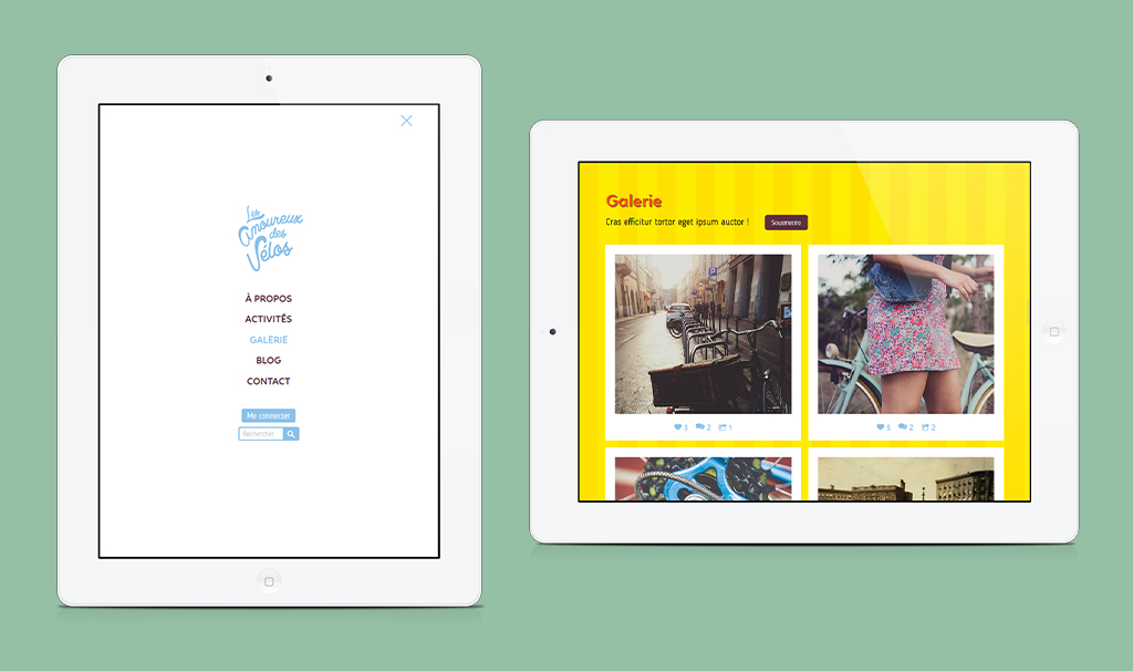 Les amoureux des vélos, website responsive template