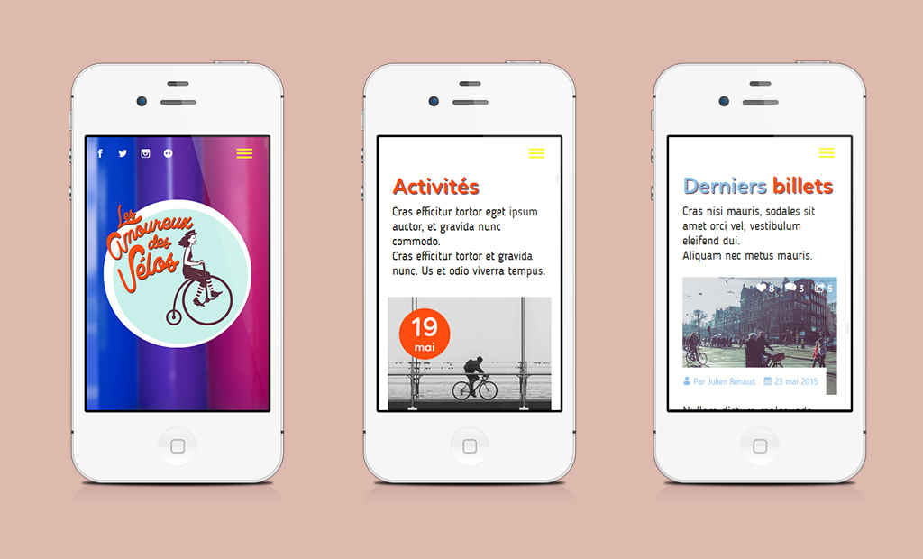 Les amoureux des vélos, website responsive template